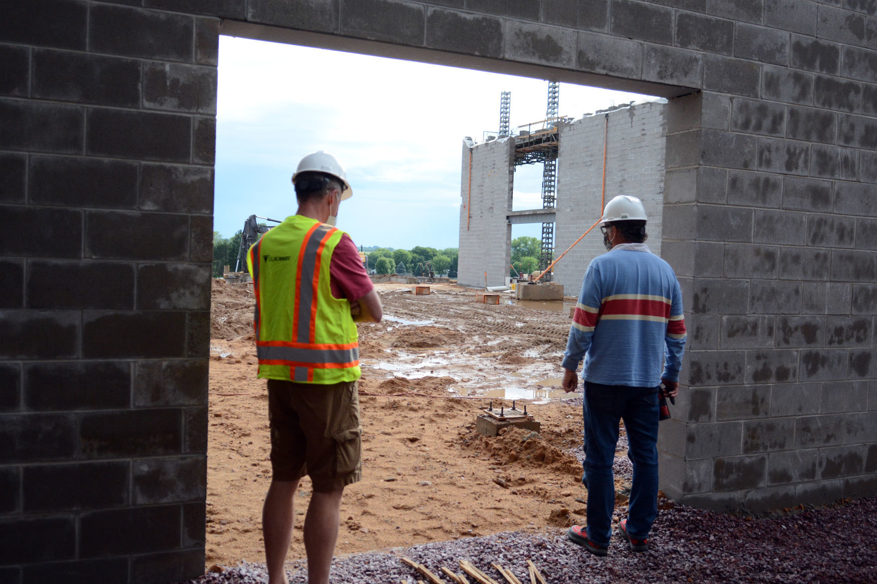 Baraboo middle school construction tour, June 23, 2020